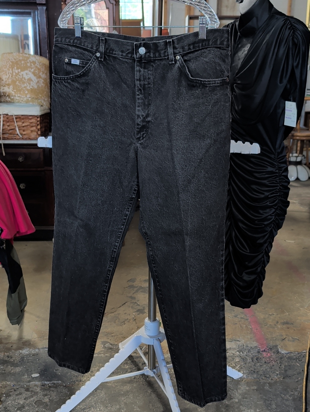 Vintage Lee Storm Rider Black Jeans Made in USA 38×30